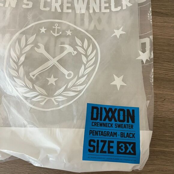 Dixxon Flannel Co Pentagram Spellout Crewneck Sweatshirt Fleece Black 3XL NWT - Picture 11 of 12